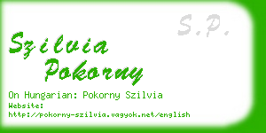 szilvia pokorny business card